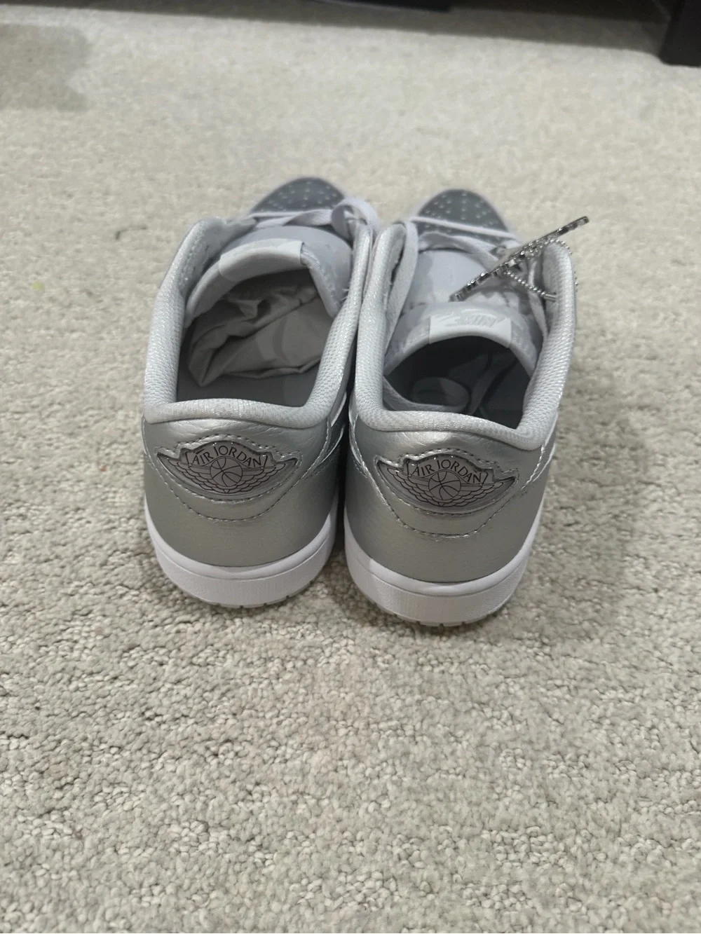 Jordan Men’s Low-Top Sneakers in Light Gray & Silver